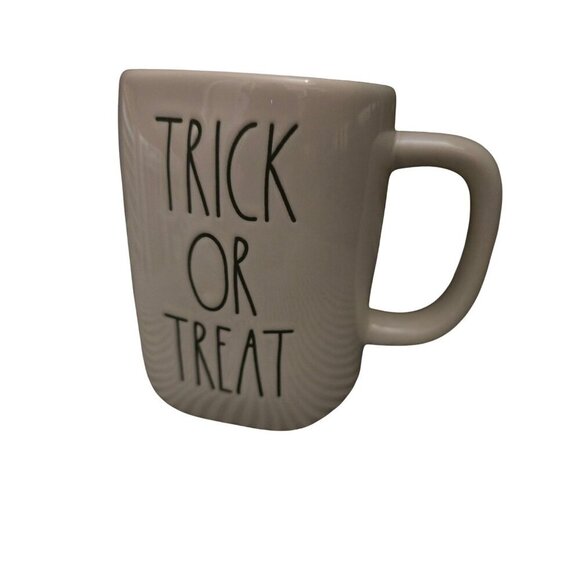 NWT Rae Dunn Trick or Treat Halloween Mug 2021 White Black Writing - Picture 1 of 10